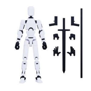 T13 3D Action Figure,Assembly Completed Dummy Nova Titan Lucky 13 Action Figure 3D Printed Multi-Jointed Movable Toy White